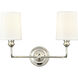 Leena 2 Light 15.25 inch Polished Nickel Vanity Light Wall Light